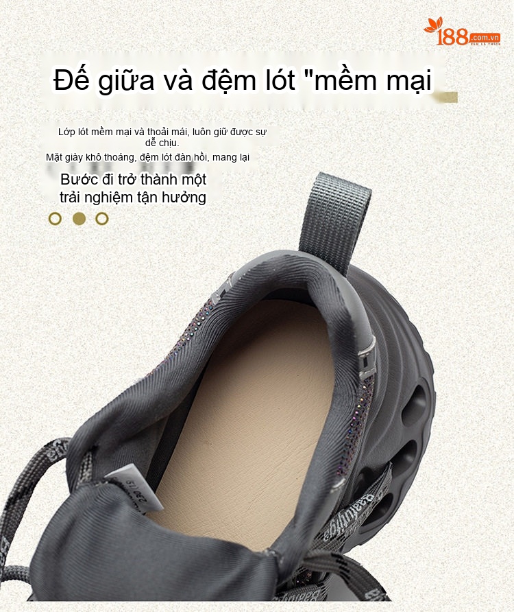 Giày Sneaker Nữ Đế Xuồng Dây Buộc Phong Cách Retro Chiều Cao Đế Khoảng 5cm Màu Đen, Xám, Nâu chi tiết 6
