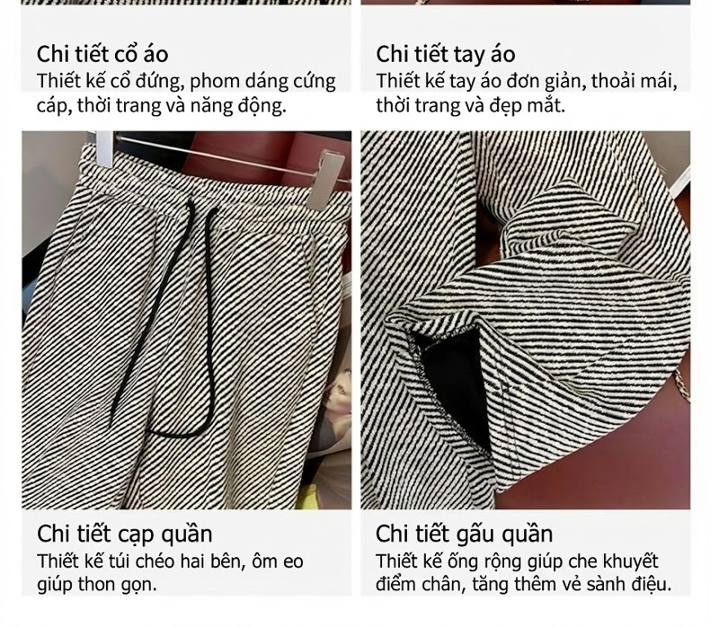 Bộ Đồ Thu Đông Nữ Áo Khoác Quần Dài Phong Cách Thể Thao Năng Động Màu Xám chi tiết 5