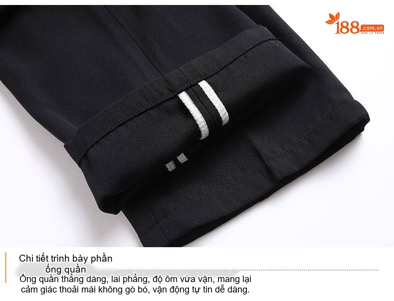 Quần Tây Nam Ống Đứng Dáng Suông Lịch Lãm Dày Dặn Màu Đen, Xám chi tiết 48