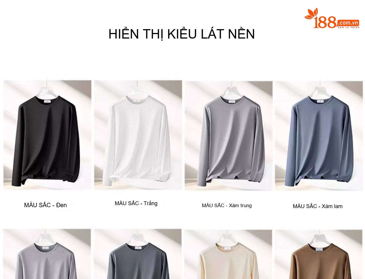 Áo Thun Dài Tay Nam Modal Cổ Tròn Màu Trắng, Xám, Đen, Xanh chi tiết 14