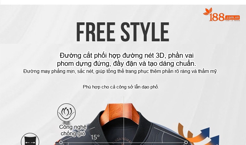 Áo Khoác Bông Nam Cổ Bóng Chày Lụa Tằm Cotton Mỏng Nhẹ Màu Đen chi tiết 7