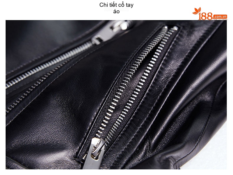 Áo Khoác Da Cừu Nữ Dáng Ngắn Cổ chữ Vest Phong Cách Rider Màu Đen chi tiết 22