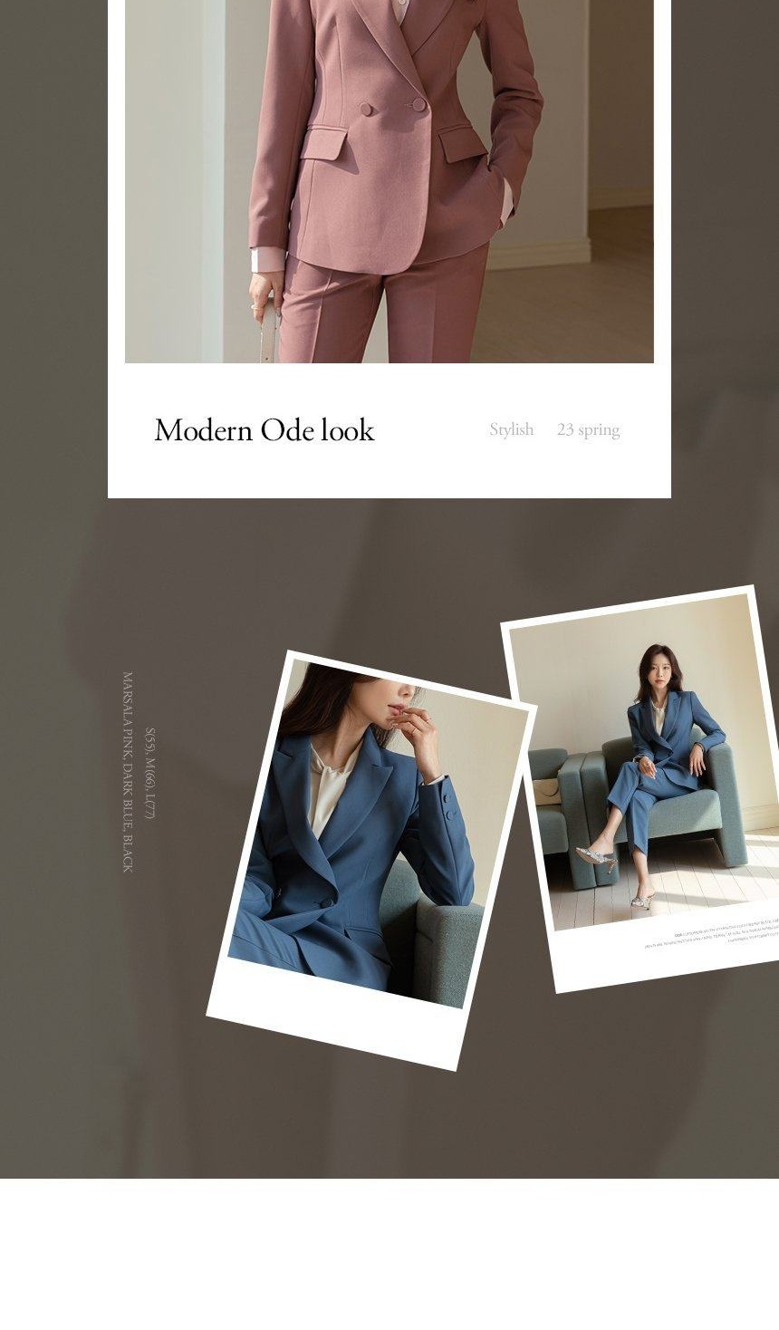 Bộ Vest Công Sở Nữ Áo Khoác Blazer Quần Ống Lửng Phong Cách Hàn Quốc Màu Xanh, Hồng chi tiết 2