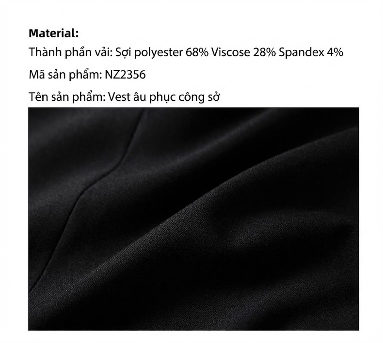 Bộ Vest Nam Hai Hàng Khuy Phong Cách Lịch Lãm Màu Đen chi tiết 1