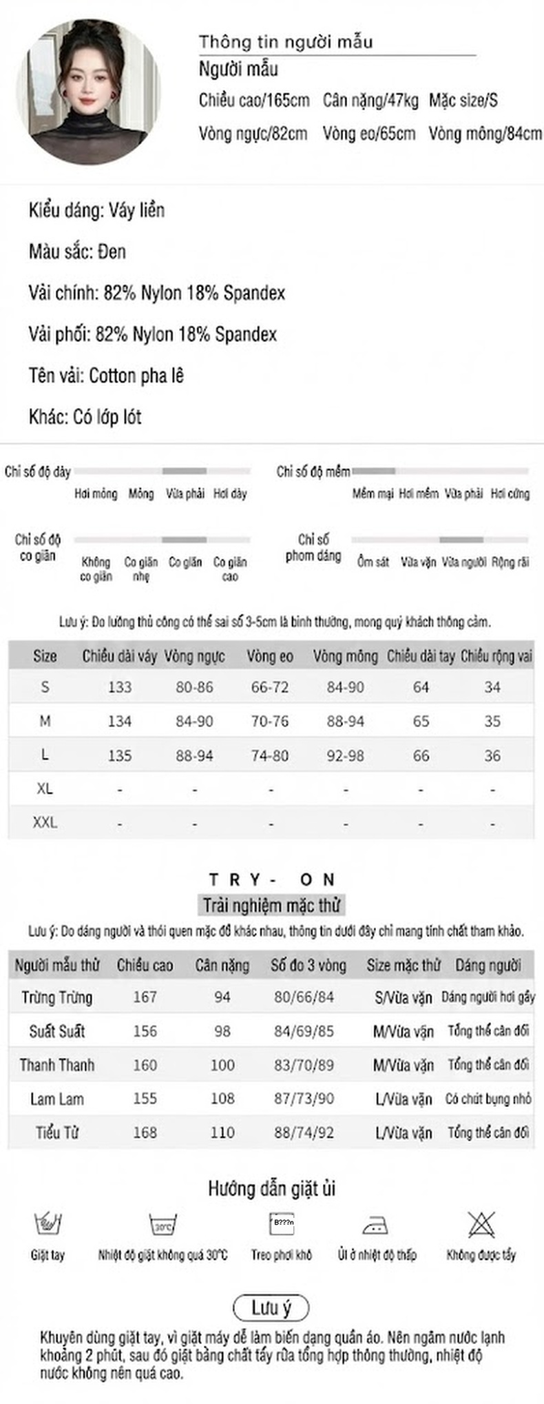 Váy Ôm Body Nữ Tay Dài Cổ Lọ Lưới Mỏng Xuyên Thấu Xẻ Tà Màu Đen chi tiết 2