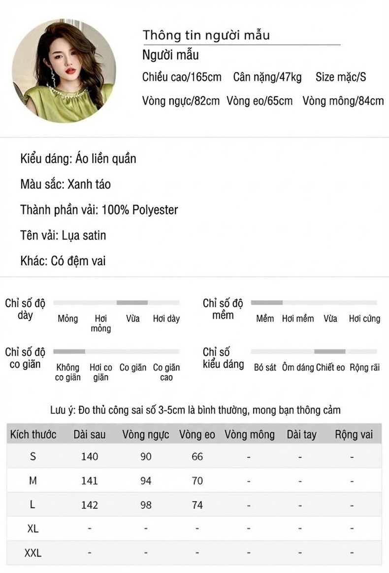 Áo Liền Quần Nữ Cổ Tròn Không Tay Đính Đá Lưng Cao Ống Rộng Phong Cách Quyến Rũ Màu Xanh Lá chi tiết 2