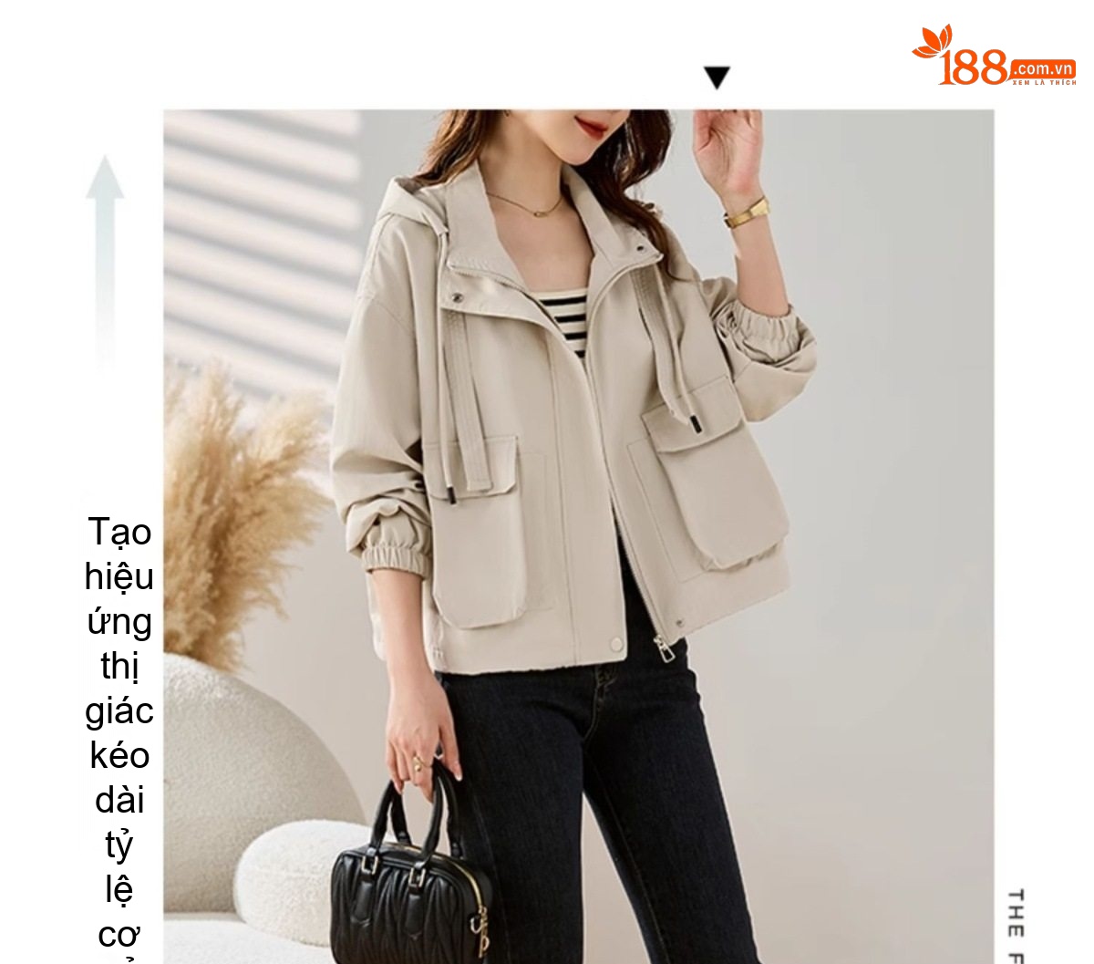 Áo Khoác Gió Nữ Form Ngắn Thiết Kế Túi Hộp Phong Cách Casual Màu Đỏ Gạch, Đen, Kem chi tiết 18