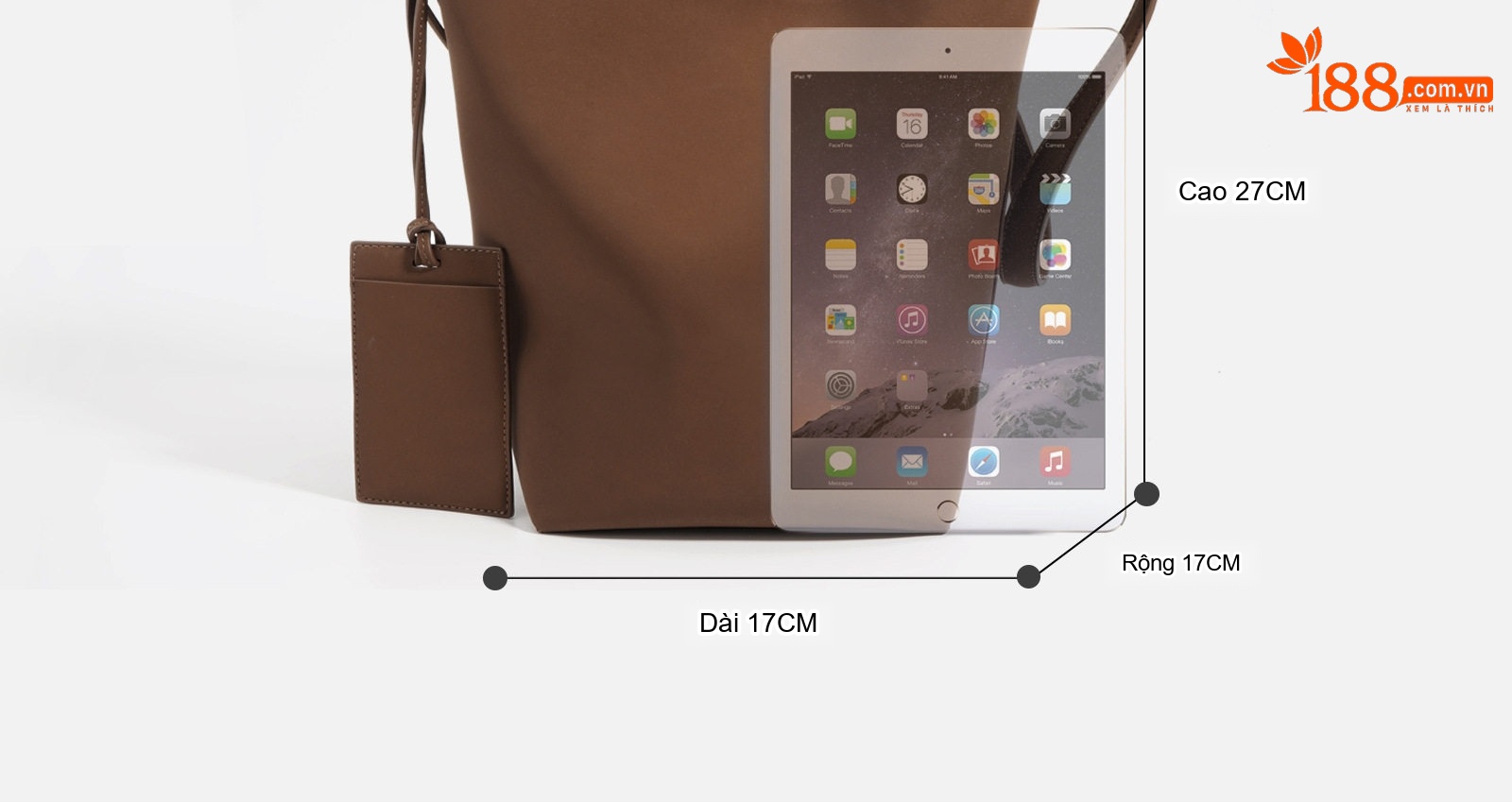 Túi Xách Tay/Đeo Vai Nữ Da Bò Mềm Kiểu Bucket Retro Công Sở Dung Tích Lớn Màu Nâu