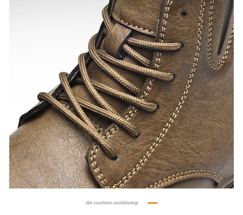Giày Boot Martin Nam Cổ Cao Da Mờ Chiều Cao Đế Khoảng 3cm Màu Đen, Nâu chi tiết 12