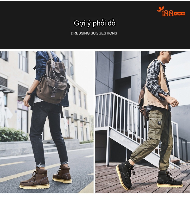 Giày Martin Cao Cổ Nam Nữ Phong Cách Anh Quốc Da Mờ Chiều Cao Đế Khoảng 3cm Màu Đen, Nâu chi tiết 7