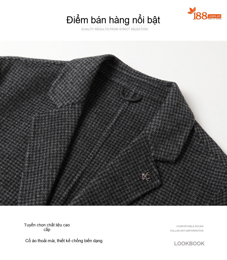 Áo Vest Nam Hai Mặt Thủ Công Họa Tiết Chân Chim Cúc Đơn Phong Cách Doanh Nhân chi tiết 7
