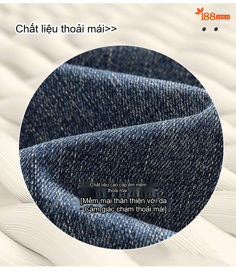 Quần Jean Nam Ống Đứng Lót Lông Dày Dặn Co Giãn Tốt Màu Xanh Dương chi tiết 9