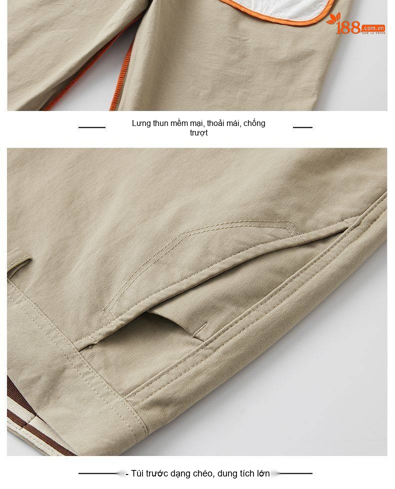 Quần Dài Cotton Nam Dáng Ôm Vừa Vặn Phong Cách Thời Trang Công Sở Màu Be chi tiết 23