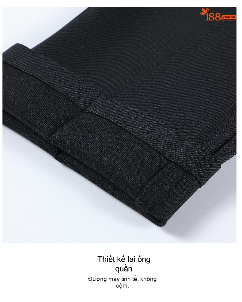 Quần Âu Nam Wool Dáng Suông Chống Nhăn Không Cần Là Màu Đen, Xanh Navy chi tiết 20