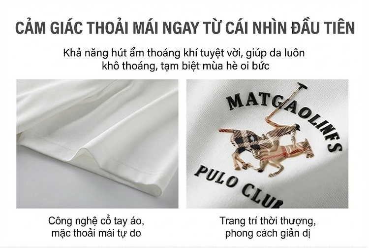 Áo Thun Nam Cổ Tròn Tay Ngắn Cotton Thời Trang Màu Trắng, Đen chi tiết 5