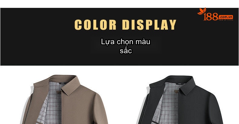 Áo Khoác Nam Cổ Bẻ Khóa Kéo Kiểu Dáng Công Sở Màu Xanh Navy, Nâu, Đen chi tiết 11