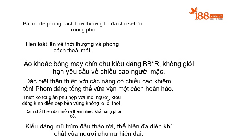 Áo Khoác Phao Nữ Ngắn Tay Dáng Ôm Họa Tiết Trám Lót Cotton Có Mũ Trùm Đầu Màu Đen, Nâu chi tiết 2