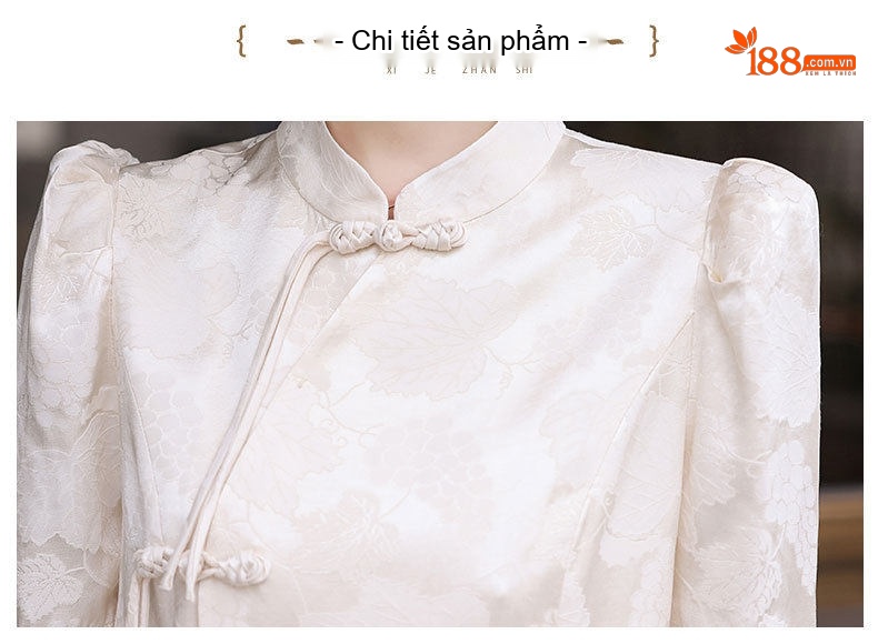 Set Bộ Quần Áo Nữ Kiểu Trung Hoa Cách Tân Áo Tay Ngắn Quần Ống Rộng Thời Trang Màu Trắng, Hồng chi tiết 20
