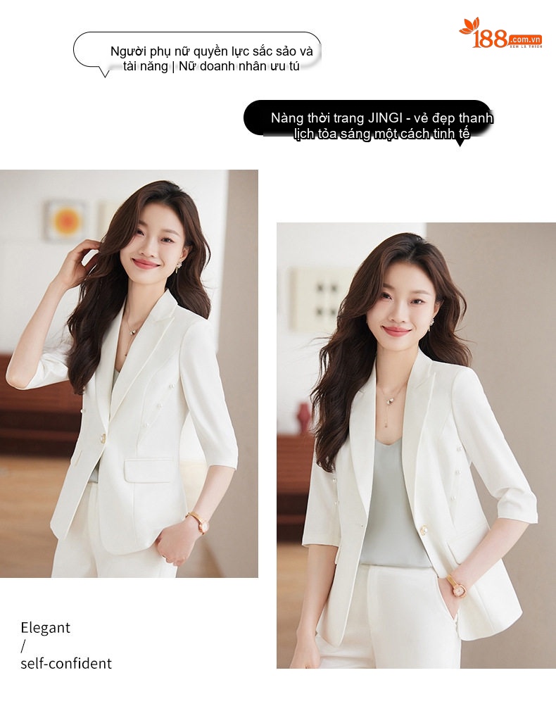 Áo Vest Công Sở Tay Lỡ Phong Cách Hàn Quốc Màu Hồng, Vàng, Trắng chi tiết 23