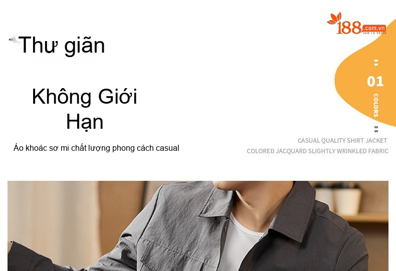 Áo Khoác Công Sở Nam Cổ chữ Vuông Phong Cách Casual Màu Đen, Xám chi tiết 1