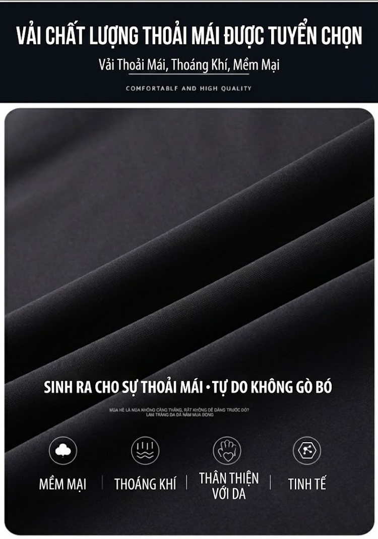 Quần dài nam thể thao ống bo vải mỏng thoáng khí chi tiết 2