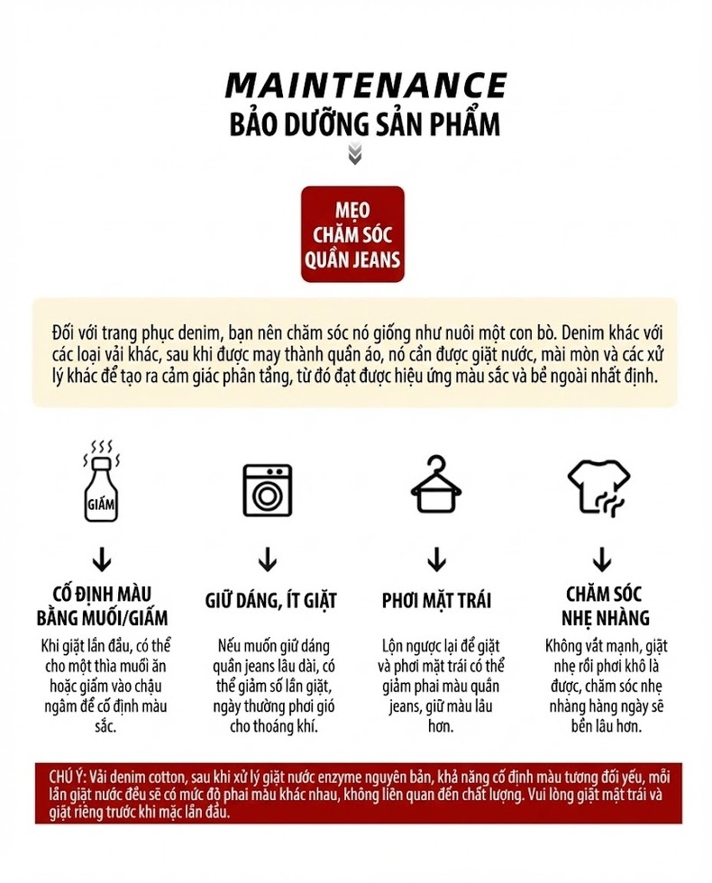 Quần Jean Ống Rộng Nam Cotton Dáng Suông Màu Trắng chi tiết 9