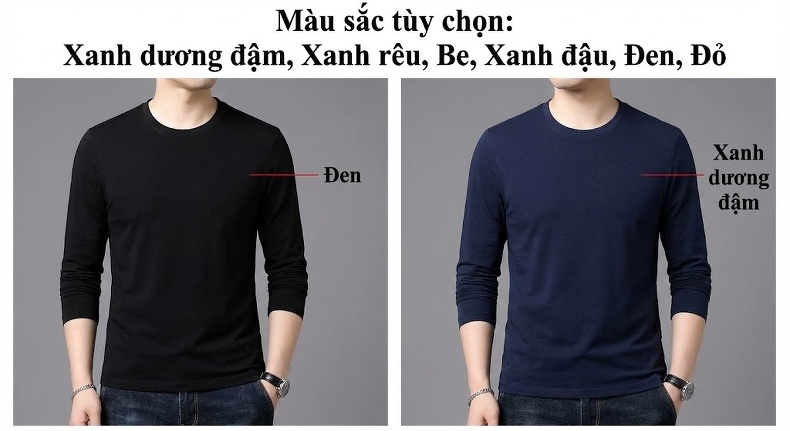 Áo Thun Tay Dài Nam Cổ Tròn Phong Cách Doanh Nhân chi tiết 2