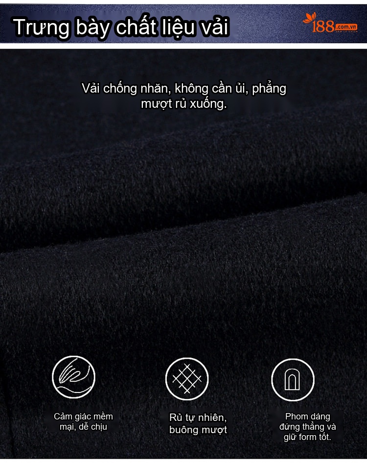 Áo Khoác Dạ Nam Hai Mặt Lông Cừu Dáng Vest Công Sở Màu Đen chi tiết 4
