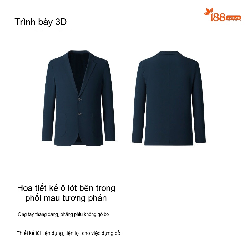 Áo Blazer Nam Mỏng Nhẹ Phong Cách Hàn Quốc Màu Xám, Xanh Navy chi tiết 10
