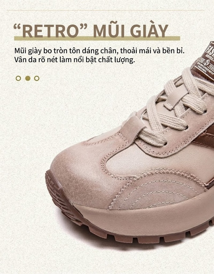 Giày Sneaker Nữ Đế Dày Phối Màu Thời Trang Chiều Cao Đế Khoảng 5cm Màu Đỏ, Kem chi tiết 5
