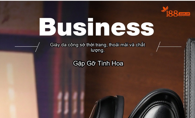 Giày Tây Buộc Dây Nam Da Bóng Chiều Cao Đế Khoảng 3cm Màu Đen, Nâu chi tiết 1