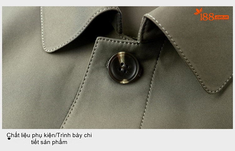 Áo Khoác Gió Nam Trung Niên Dáng Dài Vừa Cổ Bẻ Màu Đen, Xám, Xanh Navy chi tiết 34
