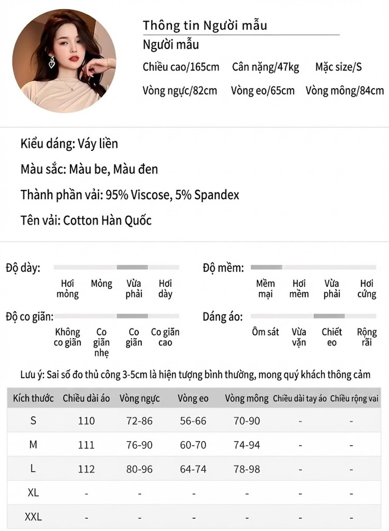 Váy Đầm Nữ Dáng Ôm Body Hở Vai Thiết Kế Xẻ Tà Màu Đen, Kem chi tiết 2