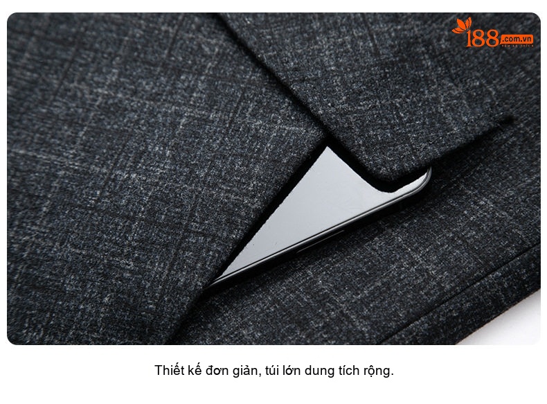Áo Khoác Nam Trung Niên Thu Đông Dáng Ôm Ngắn Vải Lông Thỏ Họa Tiết Kẻ Sọc Thời Trang Màu Xám chi tiết 28