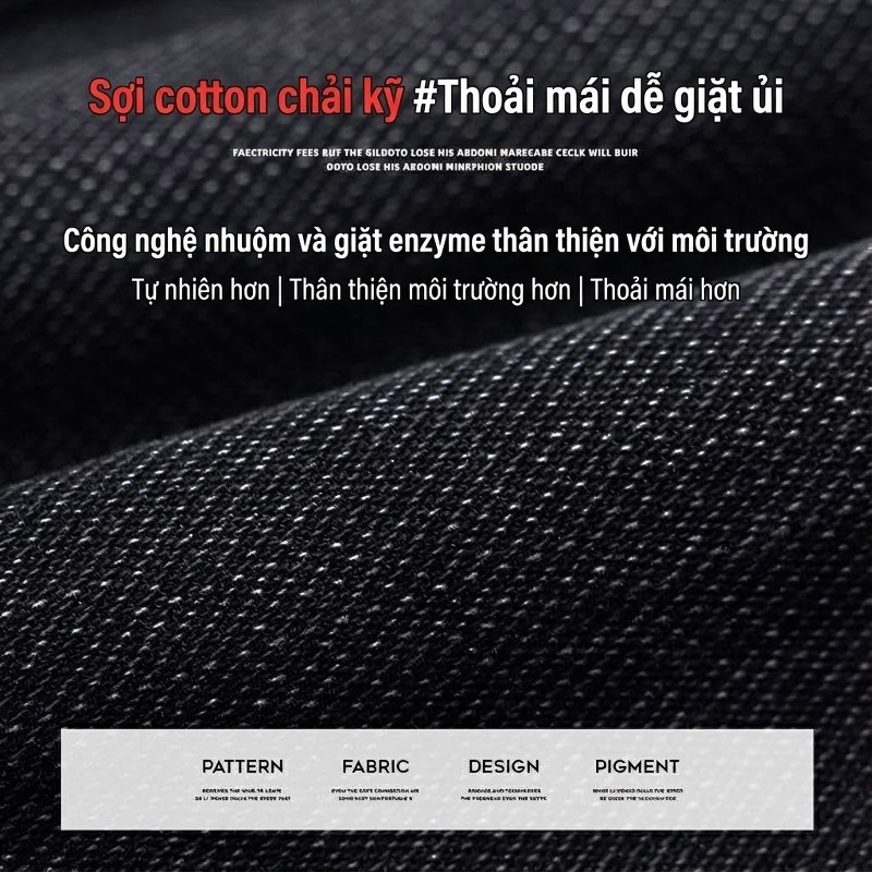 Quần Jean Nam Dáng Ôm Chân Thu Đông Thêu Họa Tiết Màu Đen, Xám