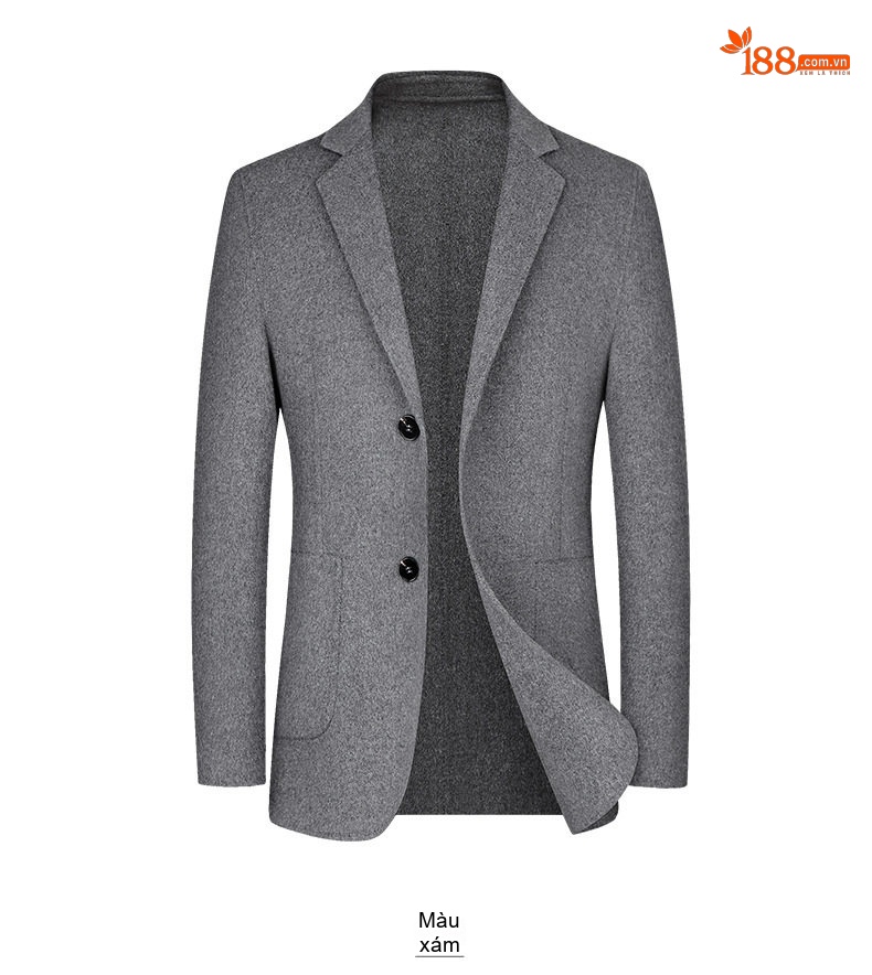 Áo Vest Nam Hai Lớp Toàn Bộ Lông Cừu Màu Đen, Xanh Navy, Xám, Nâu chi tiết 17
