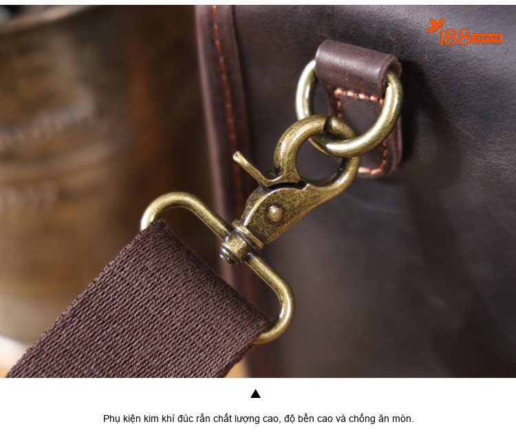 Túi Đeo Ngực/Đeo Chéo Nam Da Thật Phong Cách Casual Đựng Điện Thoại Mini Màu Nâu Đậm chi tiết 18