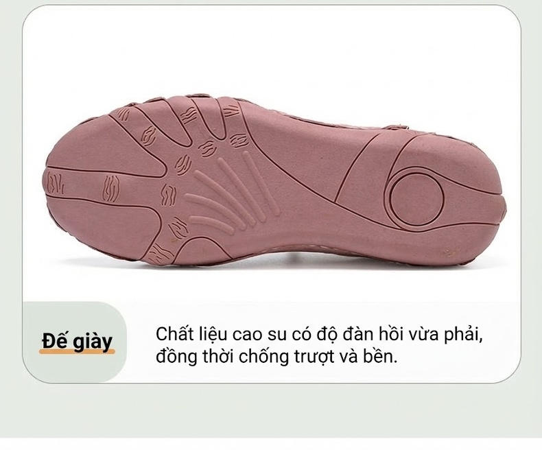 Giày Thể Thao Lưới Thoáng Khí Nam Nữ Da Mờ Outdoor Chiều Cao Đế Khoảng 3cm Màu Kem, Hồng chi tiết 12