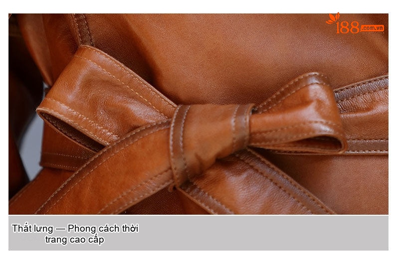 Áo Khoác Da Cừu Nữ Dáng Ngắn Thắt Eo Cổ chữ Vest Hàn Quốc Phong Cách Âu Mỹ Màu Nâu, Đỏ chi tiết 14