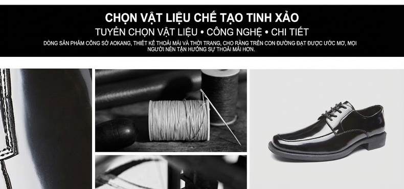 Giày Tây Buộc Dây Nam Da Bóng Chiều Cao Đế Khoảng 3cm Màu Đen, Nâu chi tiết 3