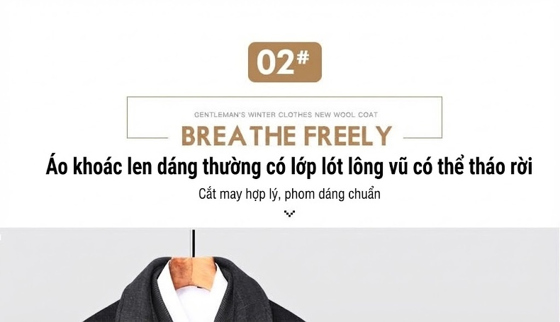 Áo Khoác Dạ Nam Dáng Dài Vừa Kẻ Caro Cổ Bẻ Lót Lông Vũ Tháo Rời Màu Xám chi tiết 6