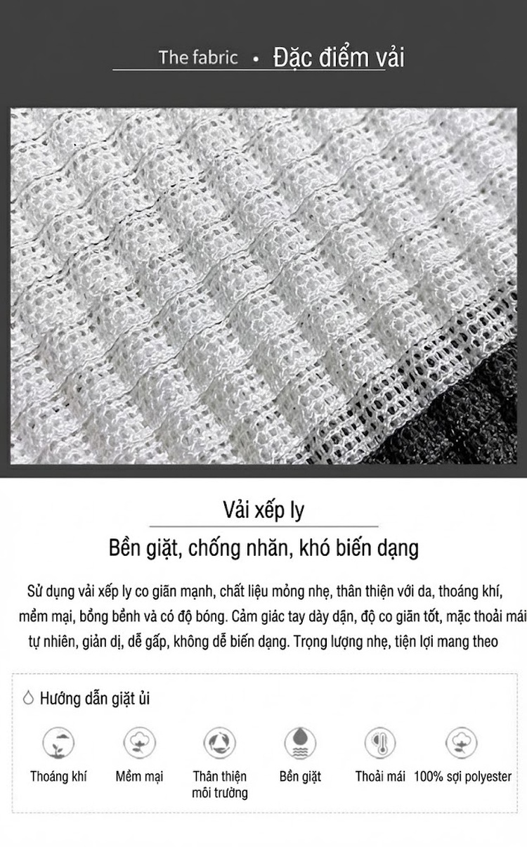 Áo Thun Nữ Tay Ngắn Co Giãn Thoải Mái Thiết Kế Sọc Nhún Màu Trắng Họa Tiết chi tiết 5