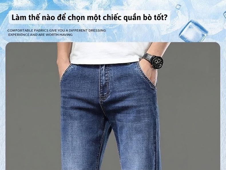 Quần Dài Nam Ống Đứng Co Giãn Màu Xanh Lam Nhạt chi tiết 18