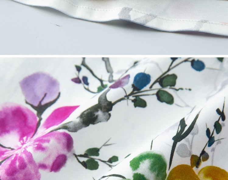 Áo Sơ Mi Nam Cotton In Hoa Văn Phong Cách Trung Quốc Tay Dài Màu Trắng, Vàng, Tím chi tiết 10