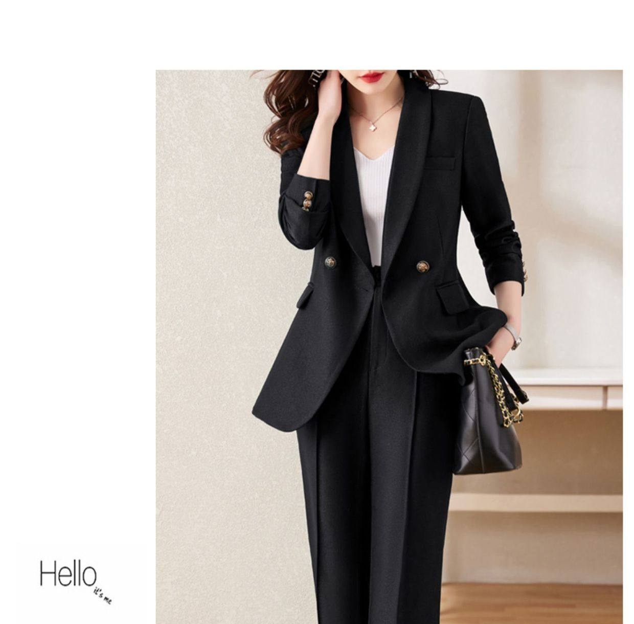 Set Bộ Vest Nữ Quần Ống Rộng Dáng Ôm Thanh Lịch Màu Đỏ, Xanh Lá, Đen chi tiết 45