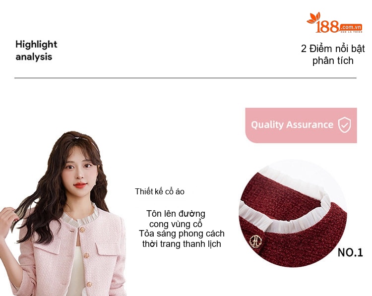 Set Áo Khoác và Chân Váy Ngắn Tiểu Thư Thanh Lịch Màu Đỏ, Hồng, Đen chi tiết 7