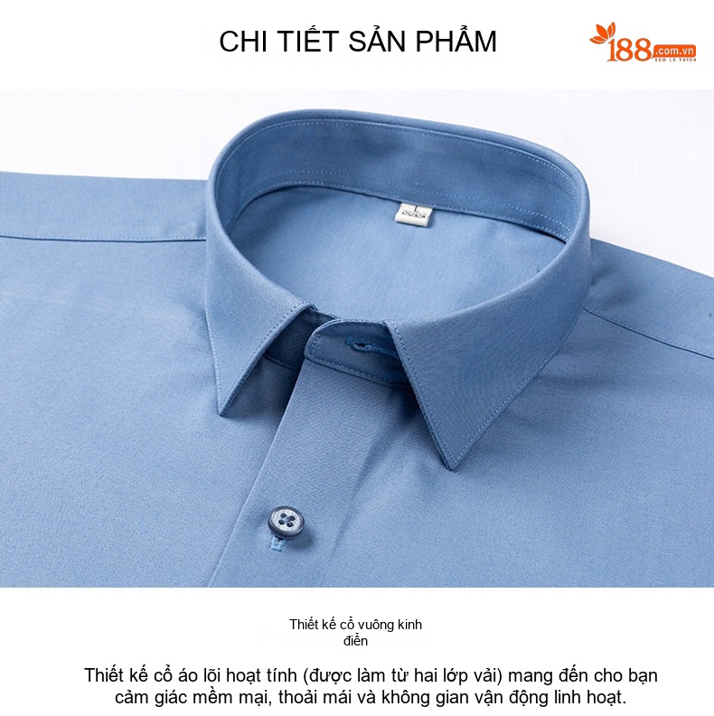 Áo Sơ Mi Dài Tay Nam Lụa Tơ Tằm Trơn Màu Phong Cách Công Sở Thanh Lịch Màu Trắng, Xanh Dương, Đen, Xám... chi tiết 18