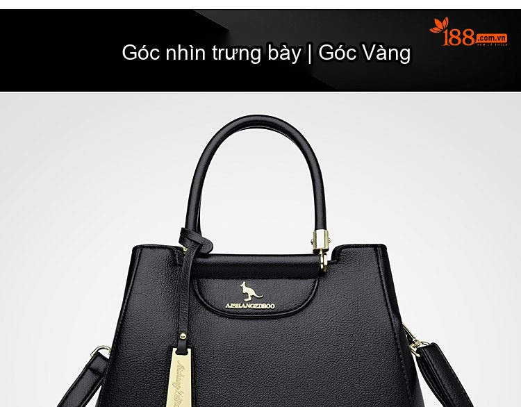 Túi Xách Tay Nữ Đeo Vai Da Bóng Lớn Có Dây Đeo Chéo Màu Đen, Nâu Đồng, Trắng Họa Tiết... chi tiết 19