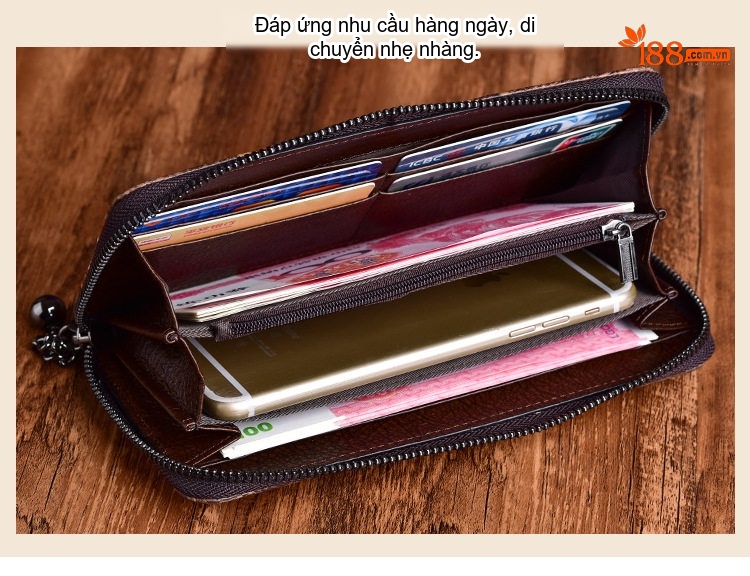 Ví Nữ Dáng Dài Khóa Kéo Họa Tiết Hoa Hồng Dập Nổi Phong Cách Châu Âu Màu Vàng, Đỏ, Đen... chi tiết 11