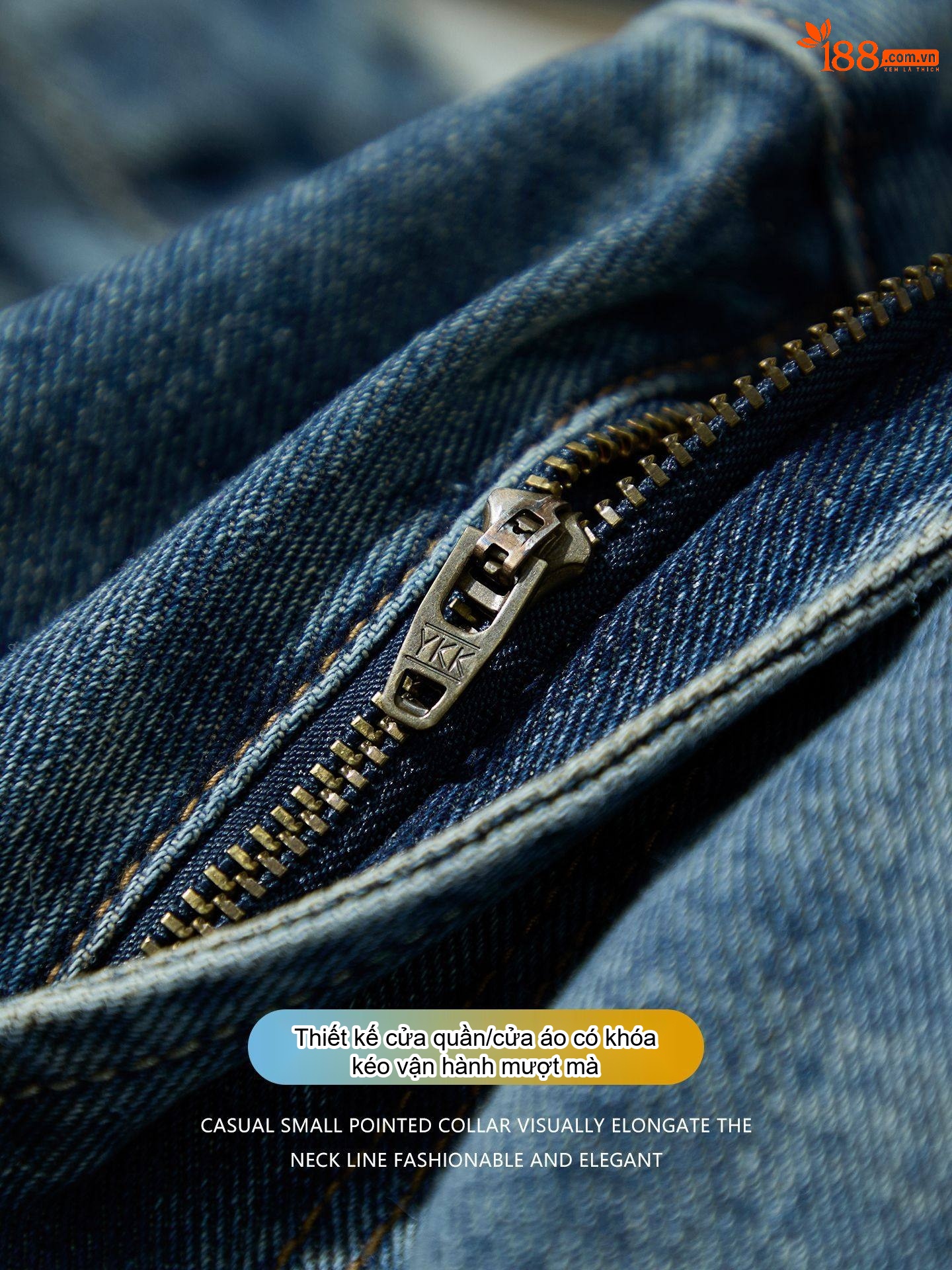 Quần Jean Nam Dáng Rộng Vừa Phải Phong Cách Retro Đường Phố Chất Vải Denim Xanh Dương